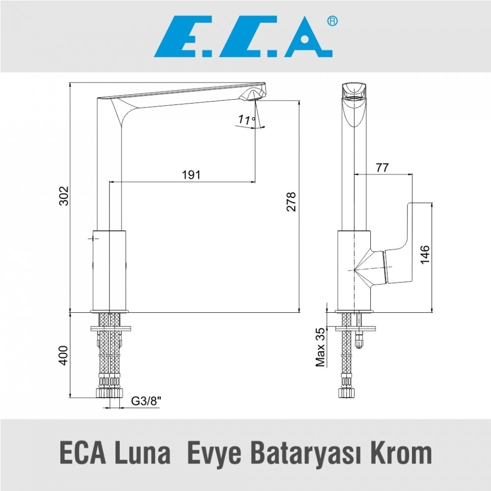 ECA Luna  Evye Bataryası Krom, 102118043