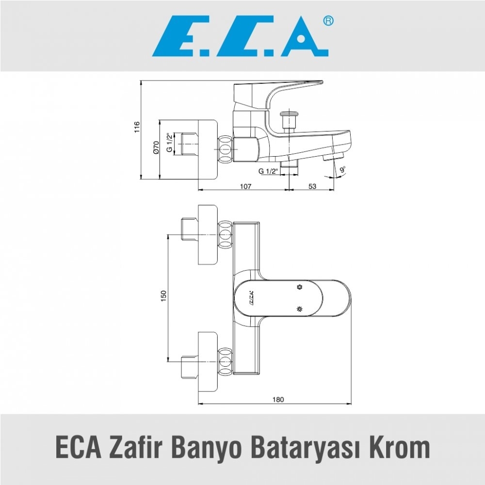ECA Zafir Banyo Bataryası Krom, 102102461