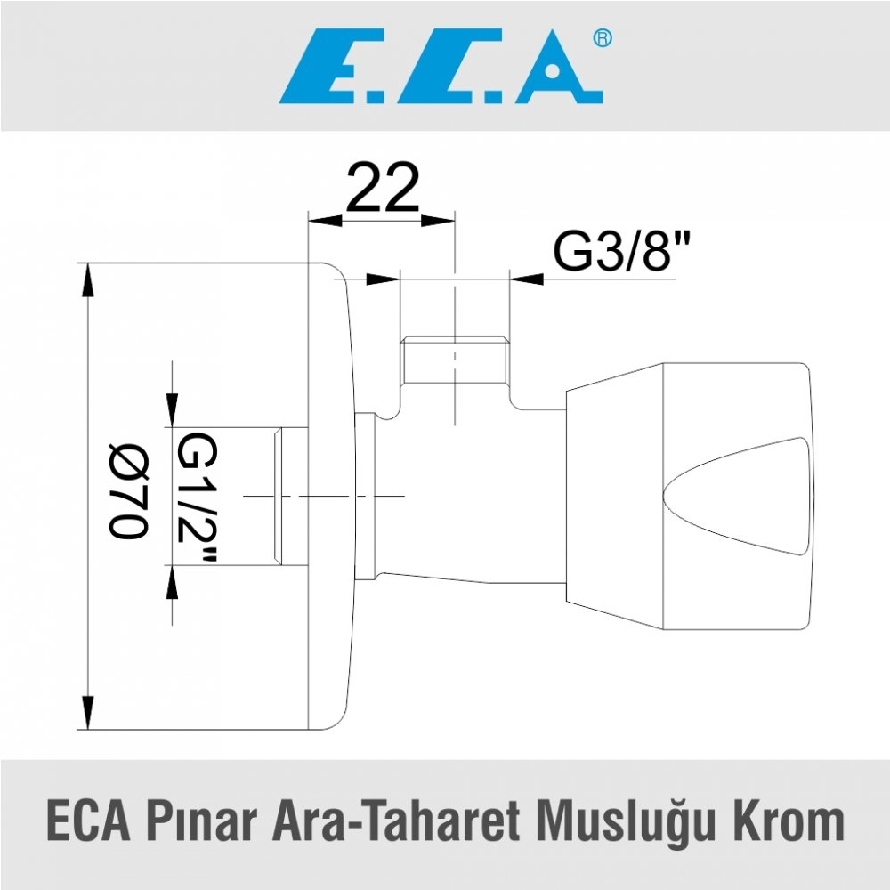 ECA Pınar Ara-Taharet Musluğu Krom, 102111104