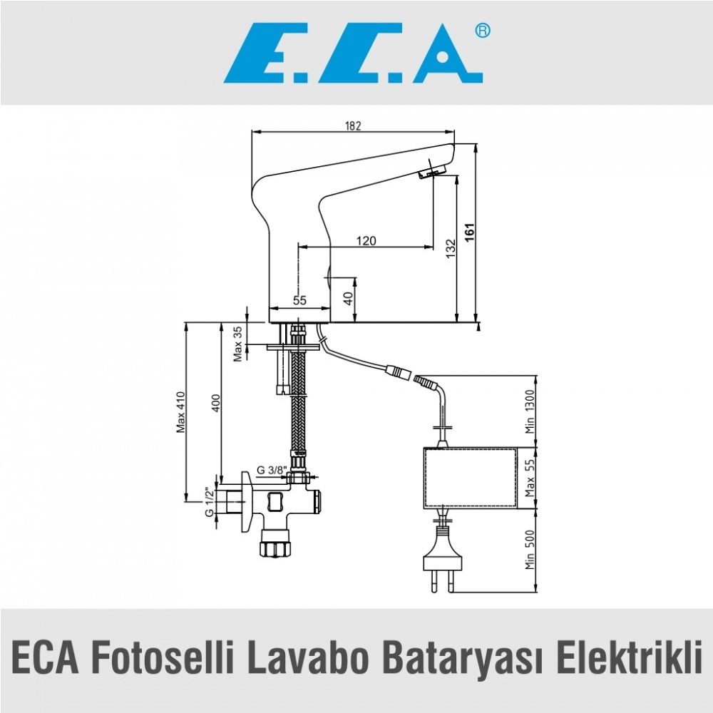 ECA Fotoselli Lavabo Bataryası Elektrikli, 108108025