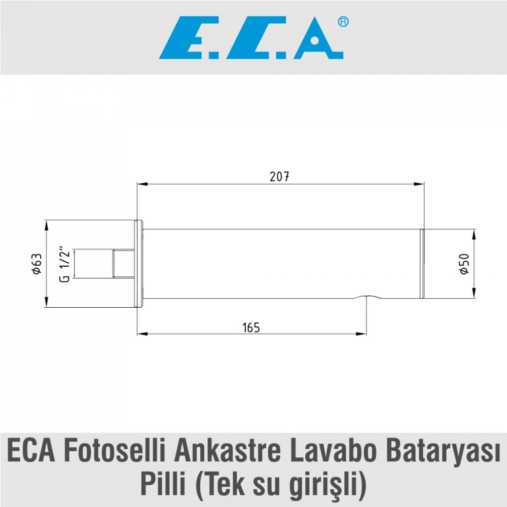 ECA Fotoselli Ankastre Lavabo Bataryası Pilli (Tek su girişli), 108109004