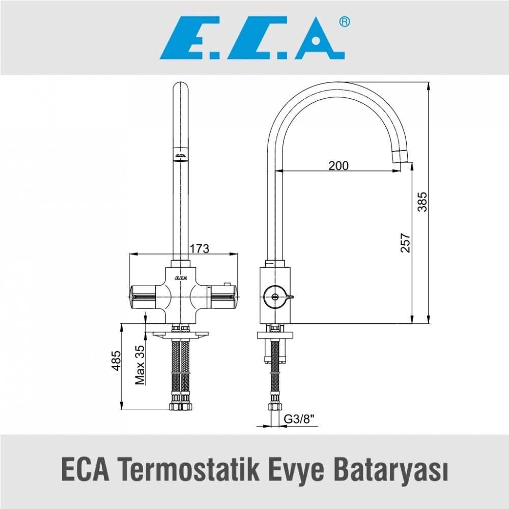 ECA Termostatik Evye Bataryası, 102108754