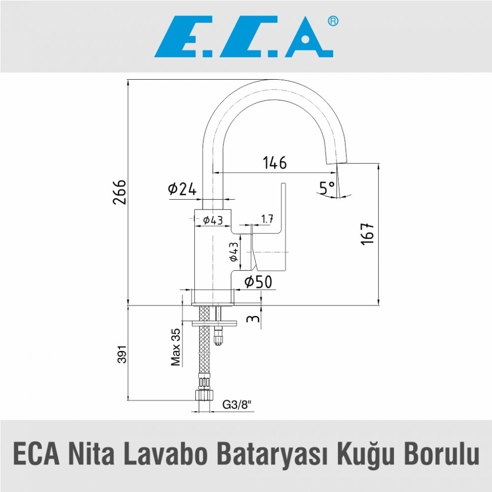ECA Nita Lavabo Bataryası Kuğu Borulu, 102188036