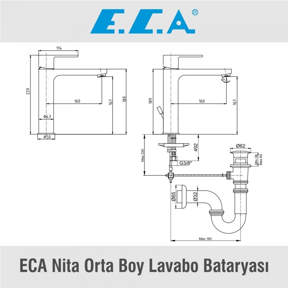 ECA Nita Orta Boy Lavabo Bataryası, 102188041