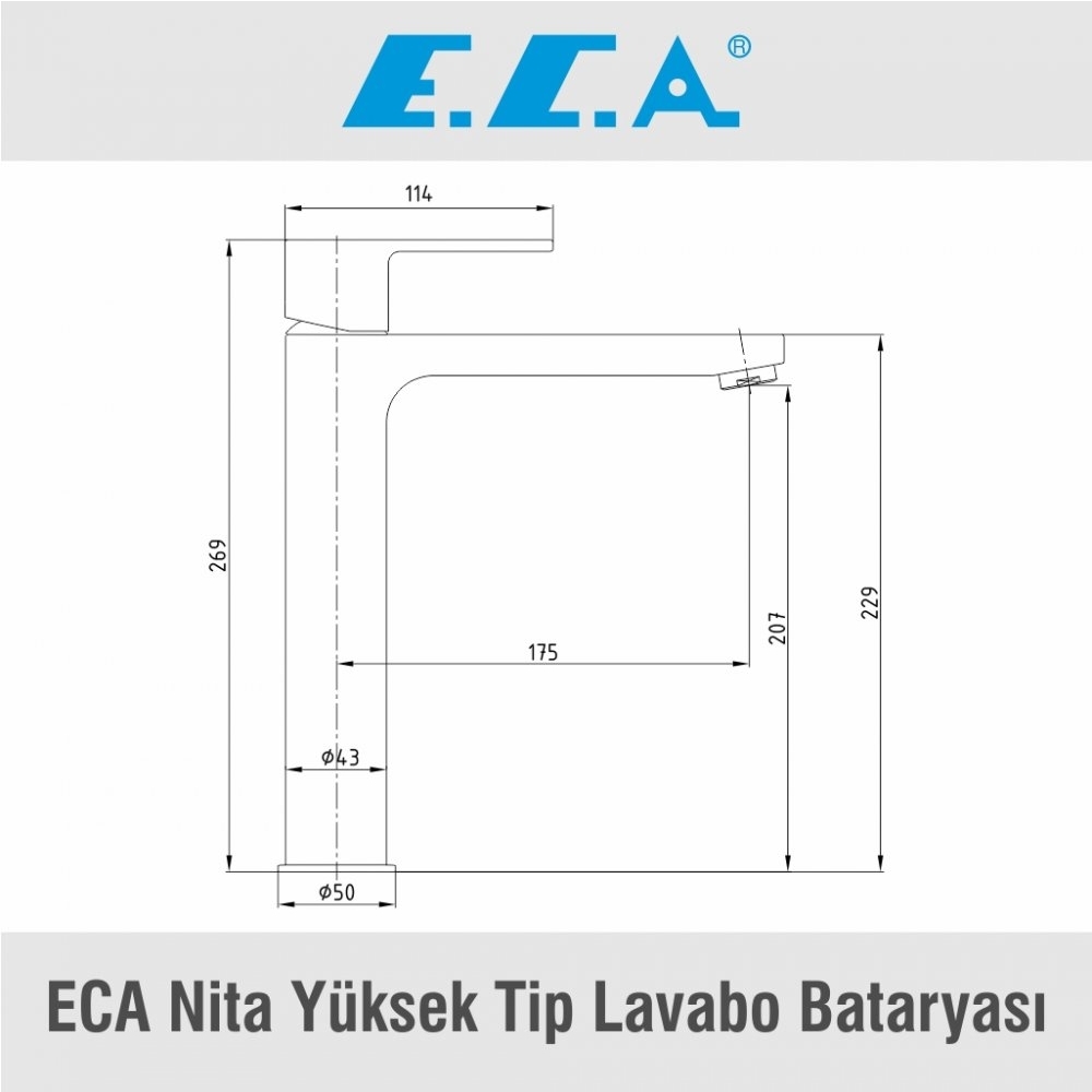 ECA Nita Yüksek Tip Lavabo Bataryası, 102188035