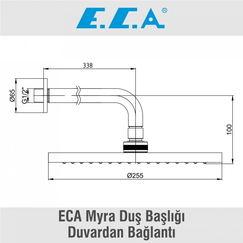ECA Myra Duş Başlığı Duvardan Bağlantı, 102145034