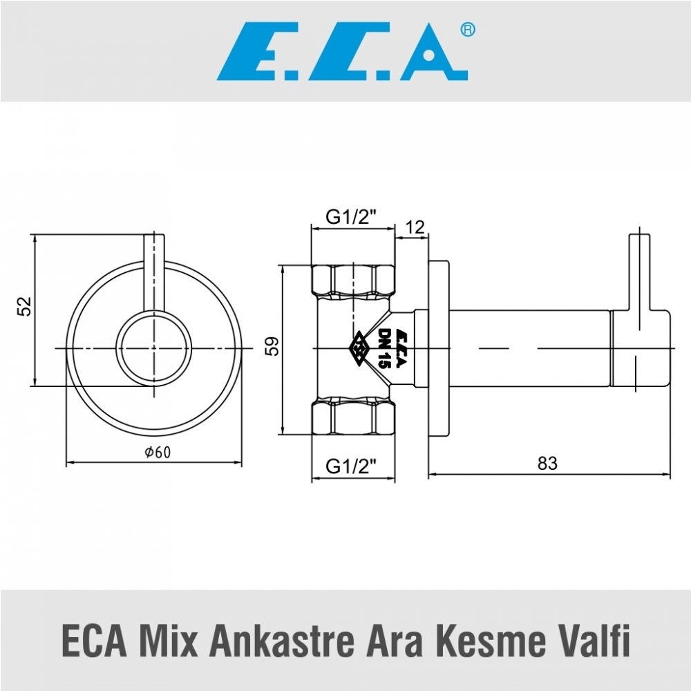 ECA Mix Ankastre Ara Kesme Valfi, 102126441